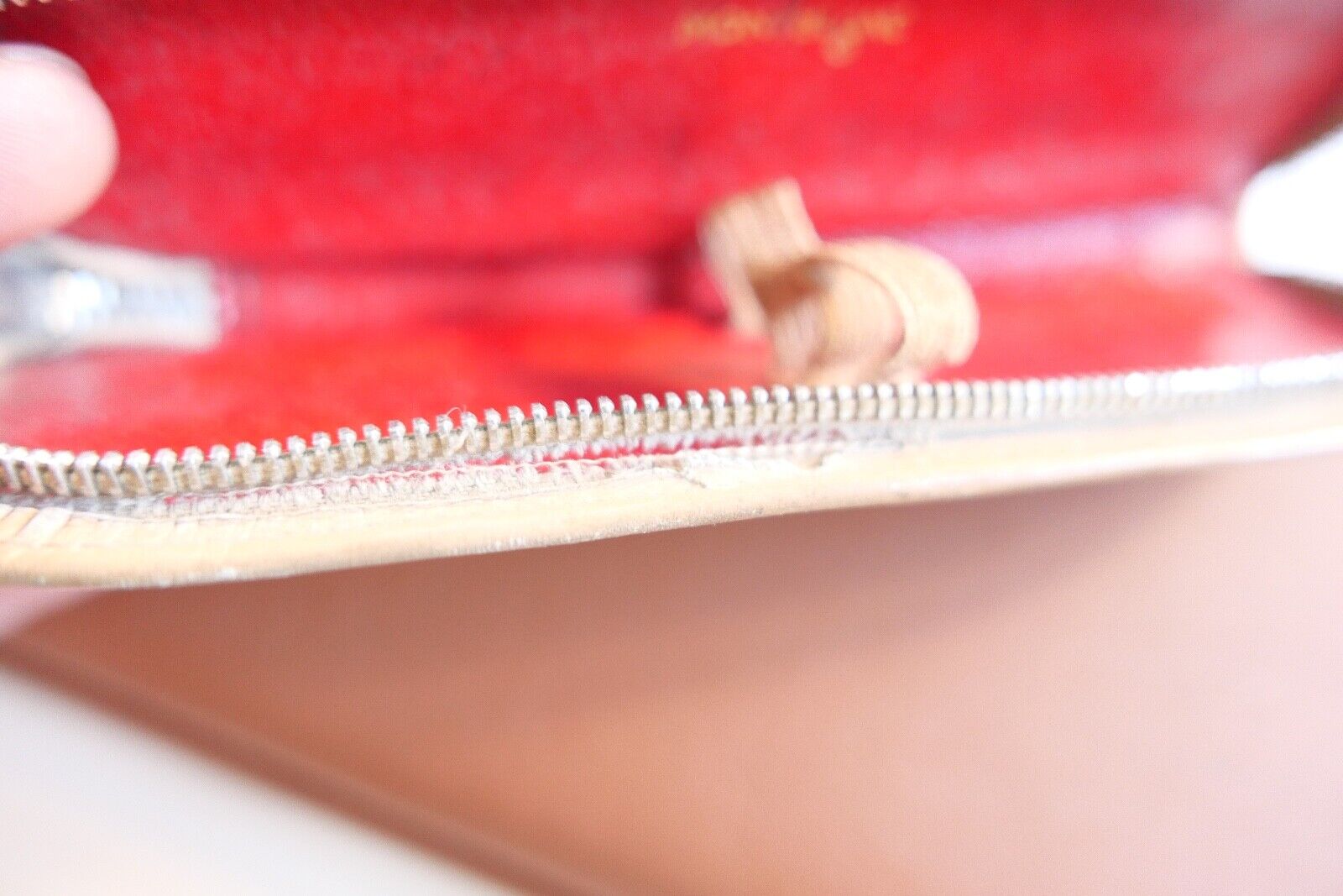 vintage MONTBLANC Leder Etui innen rot für 2 Kugelschreiber / Stifte - Antikhandel-Stuttgart