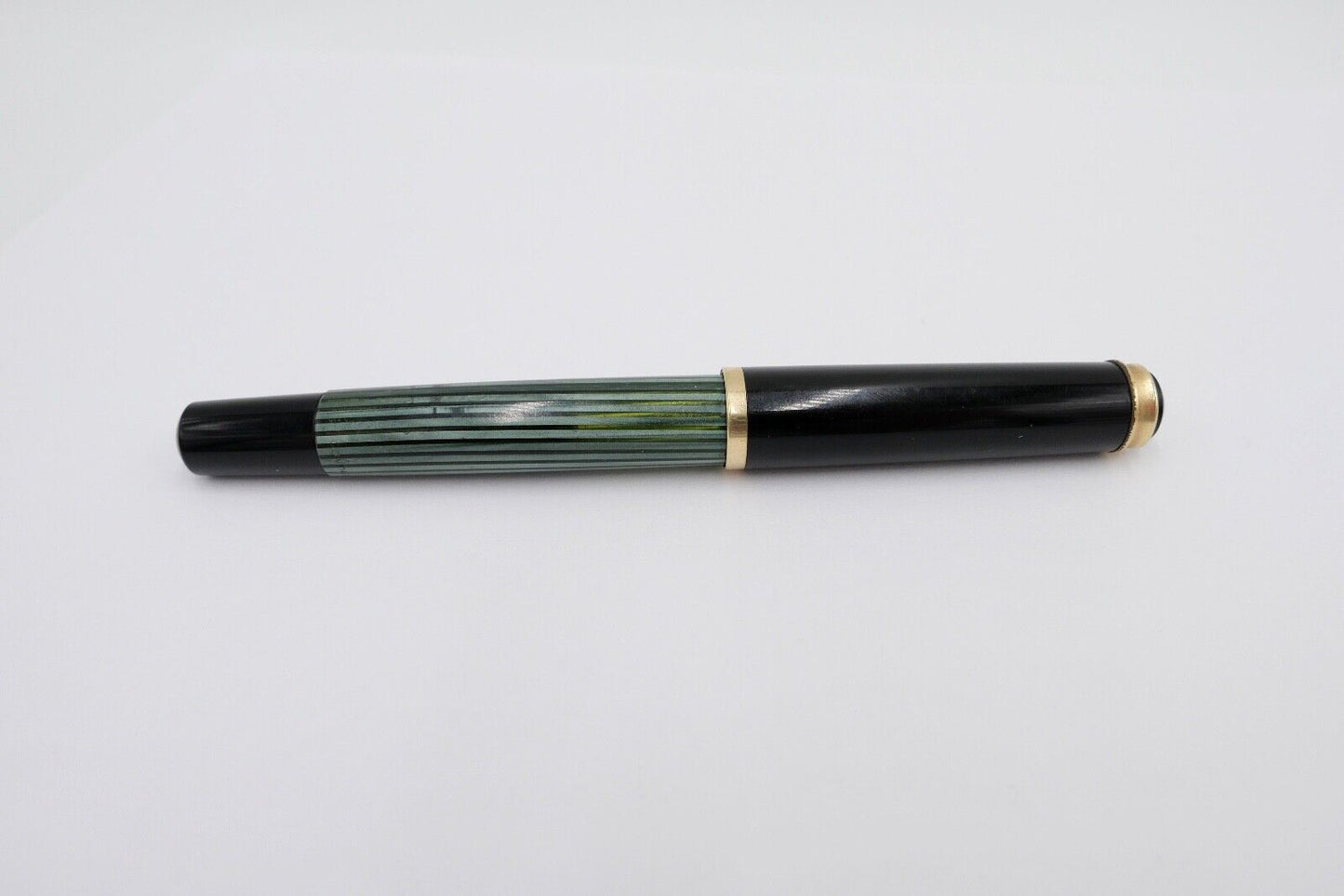 Günther Wagner PELIKAN 400 Füller 585 14Ct Gold Feder KM grün schwarz gestreift - Antikhandel-Stuttgart