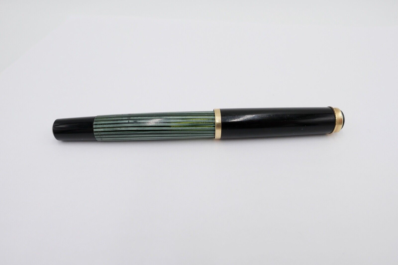 Günther Wagner PELIKAN 400 Füller 585 14Ct Gold Feder KM grün schwarz gestreift - Antikhandel-Stuttgart