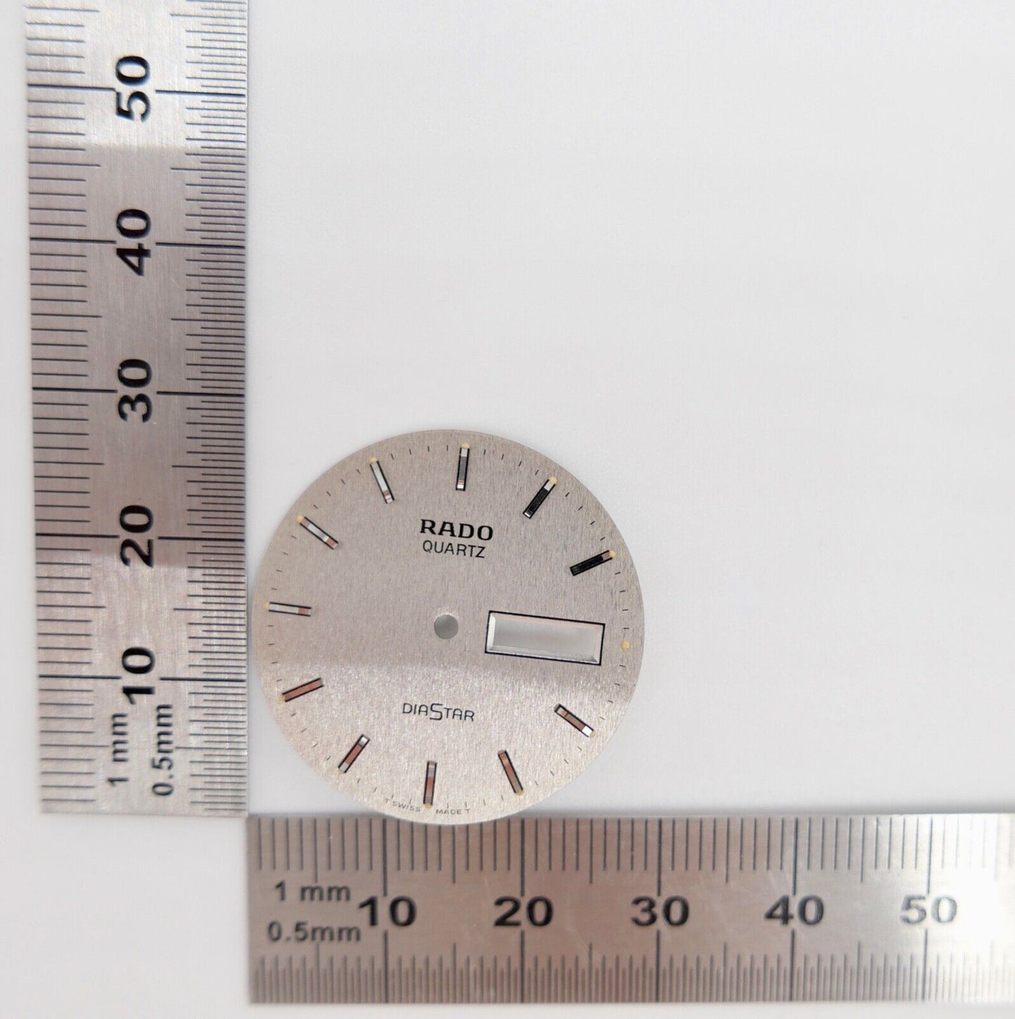 RADO Diastar Quartz Zifferblatt Zeiger silber Ø 27 mm für Ref. 114.0164.3 - Antikhandel-Stuttgart