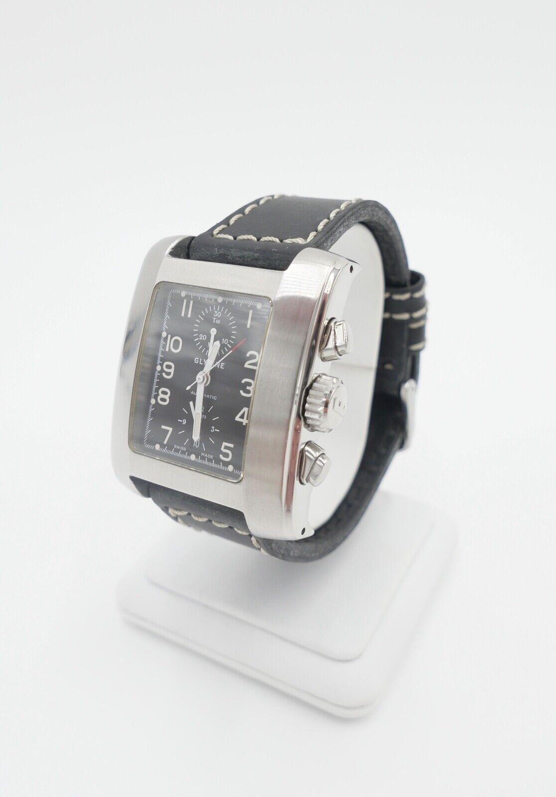 Glycine Le Grand Carré Automatik Chronograph 49x39 mm Ref. 3810 Cal. 7750 Stahl - Antikhandel-Stuttgart