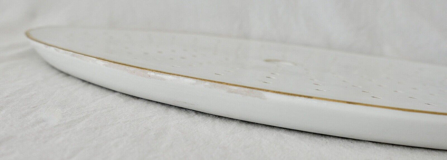 Seltene Meissen Loch Platte Tablett Weiß mit Goldrand 42x27 cm Knaufzeit 1. Wahl - Antikhandel-Stuttgart