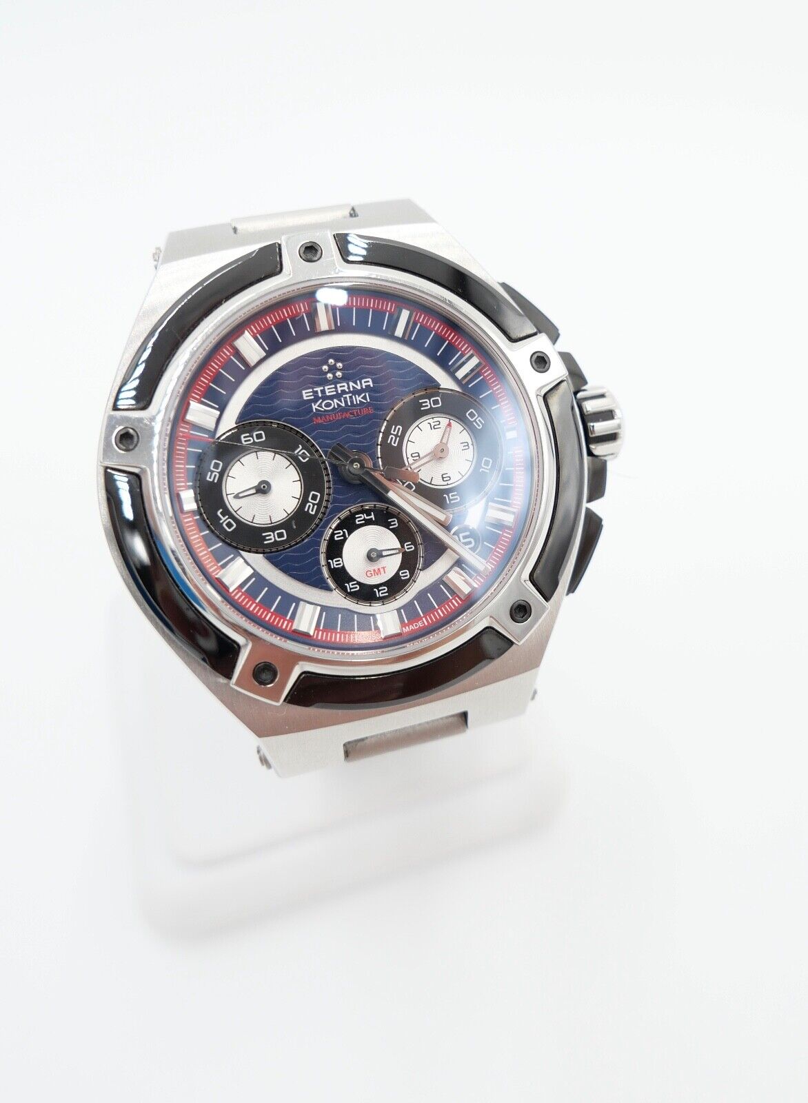 Eterna Royal KonTiki Chronograph GMT 45mm 7760.00 aus 2019 Edelstahl FULL SET - Antikhandel-Stuttgart