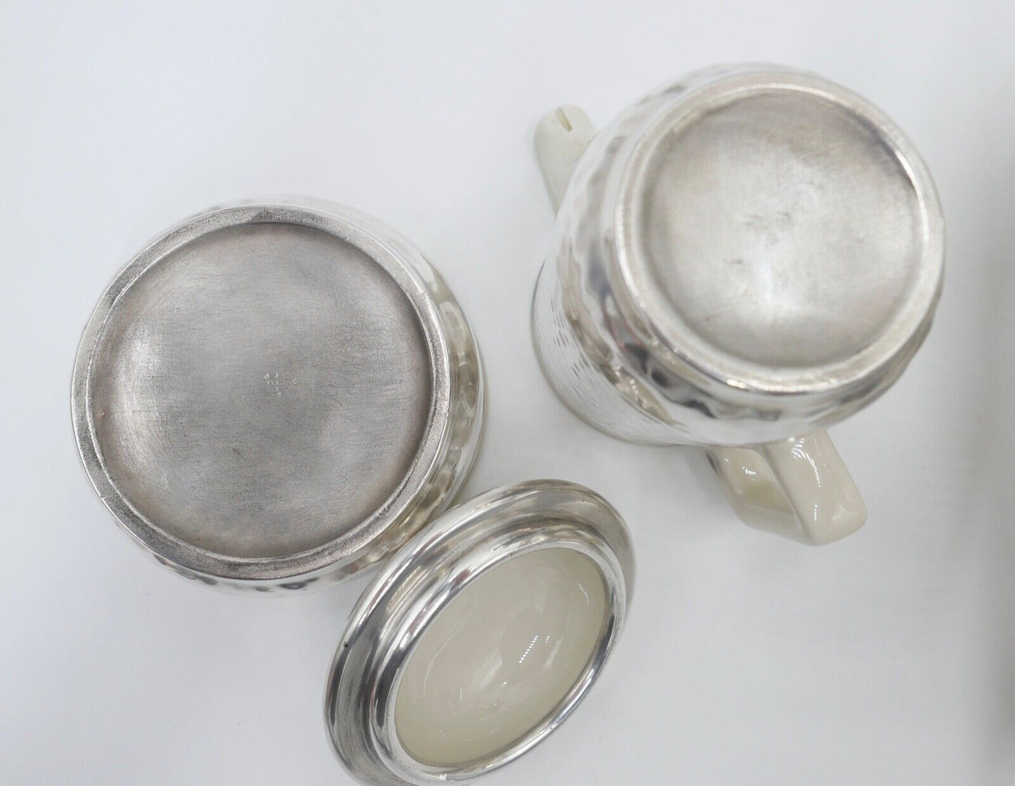 Kaffeekern WMF HUTSCHENREUTHER Kaffeekanne Milchkännchen Zuckerdose gehämmert - Antikhandel-Stuttgart