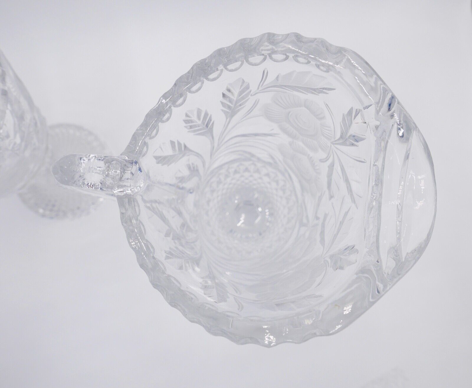 alt vintage Krug Karaffe Kanne Pokal Bleikristall geätztes Glas - Antikhandel-Stuttgart