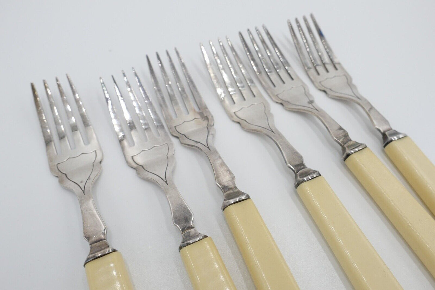 12 Teile E.P.N.S. Besteck 30er / 40er Jahre vintage Gabel Fischmesser - Antikhandel-Stuttgart