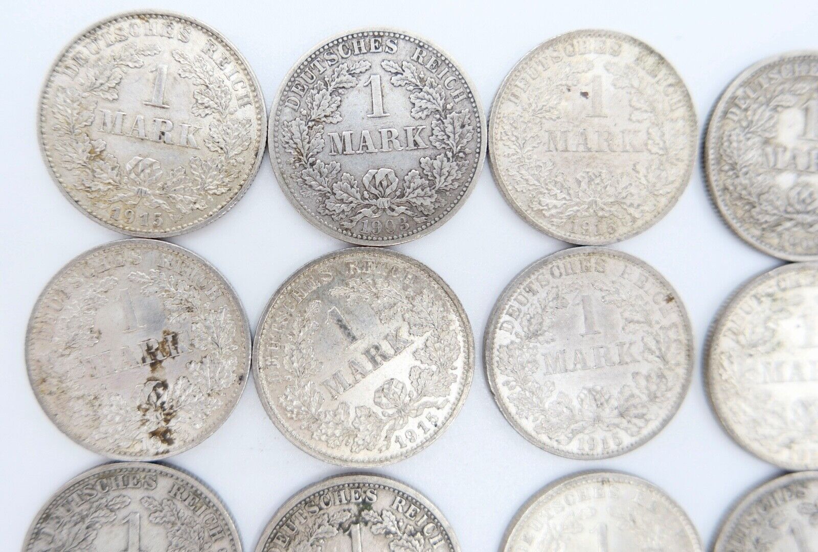 14x 1 Mark Kaiserreich 1903-1915 Jäger J.17 VZ-STG Vorzüglich - Stempelglanz - Antikhandel-Stuttgart