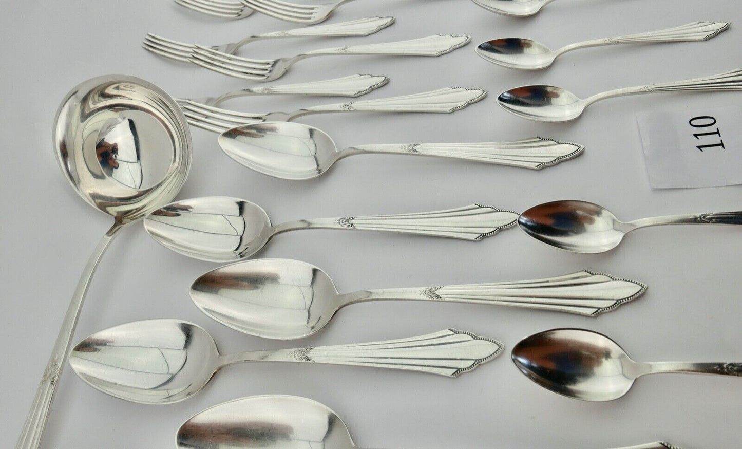 21 Tlg WMF 900 Fächermuster 90er cutlery Besteck Gabel Löffel Schöpfer Zange - Antikhandel-Stuttgart