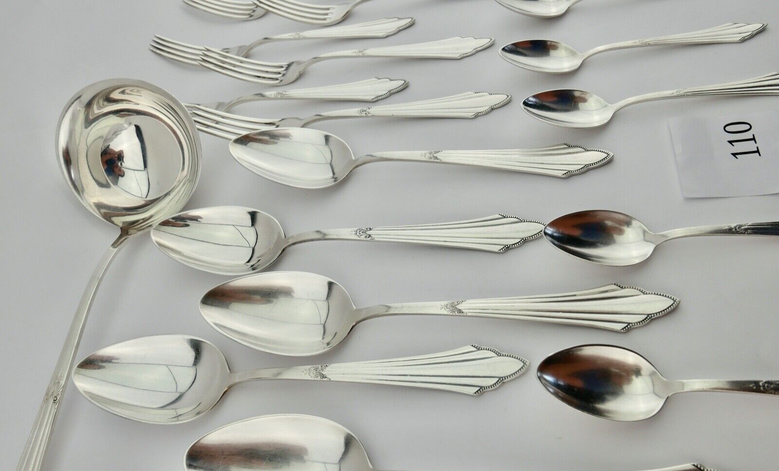 21 Tlg WMF 900 Fächermuster 90er cutlery Besteck Gabel Löffel Schöpfer Zange - Antikhandel-Stuttgart