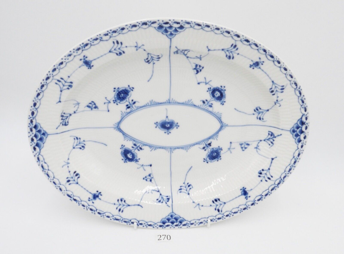 Royal Copenhagen große Platte Nr. 533 EQX 1. Wahl Musselmalet halbspitze 36 cm - Antikhandel-Stuttgart