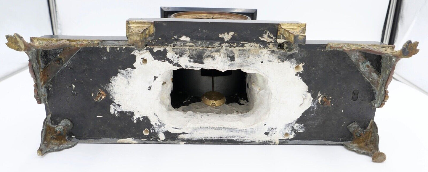 Antike XXL Schneeberger Pendule Kaminuhr um 1870 Historismus sehr schwer - Antikhandel-Stuttgart