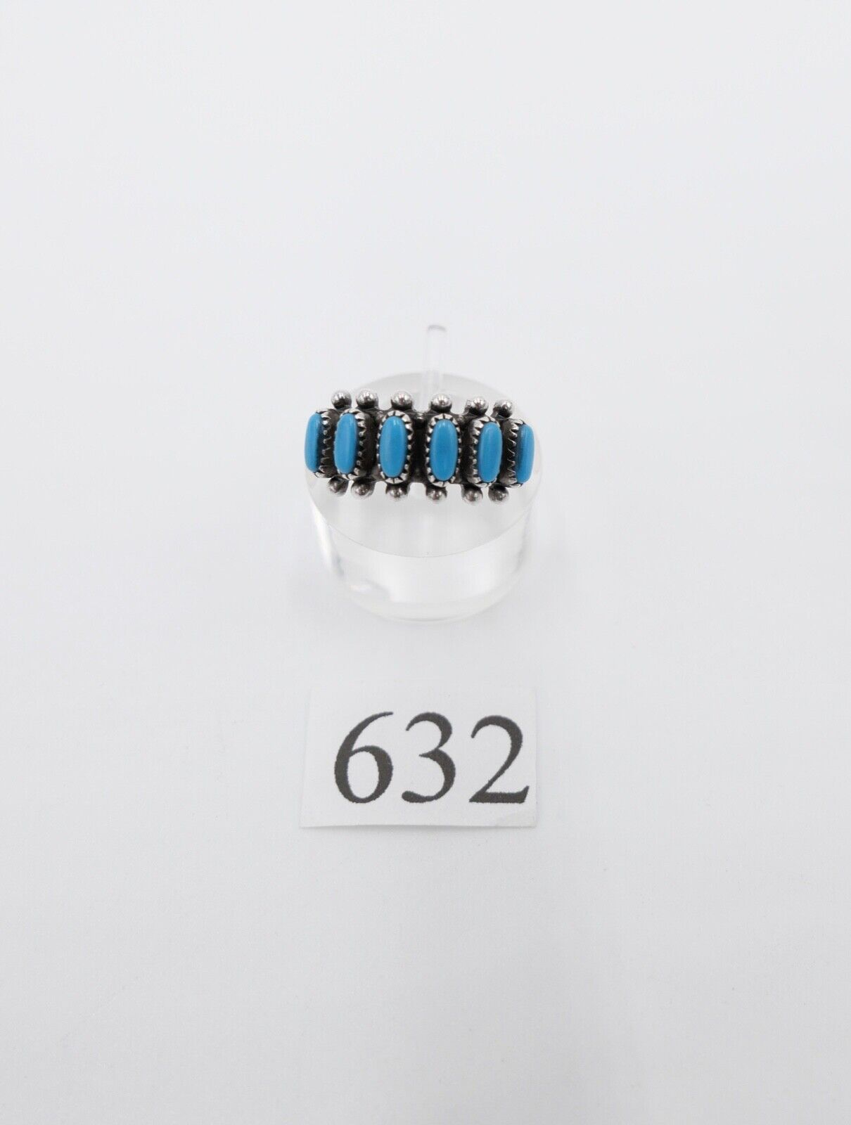 80er Jahre Silberrring Damen Türkis Cabochon Gr. 52 53 Sterlingsilber Silber 925 - Antikhandel-Stuttgart