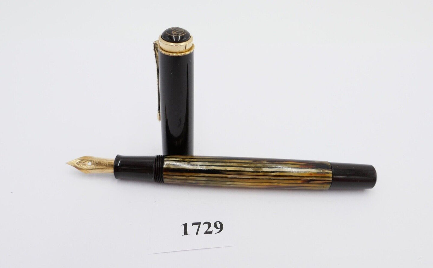 PELIKAN 400 Füller 585 / 14Ct Goldfeder E Kolbenfüller Schildpatt OM - Antikhandel-Stuttgart