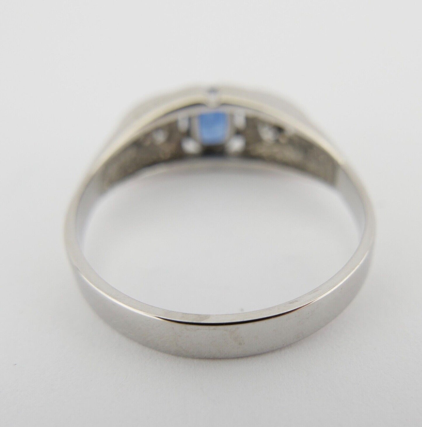 Weißgold Damen Ring synthetisch Saphir & Brillanten Gr. 63 0,14 Ct 585 14K - Antikhandel-Stuttgart