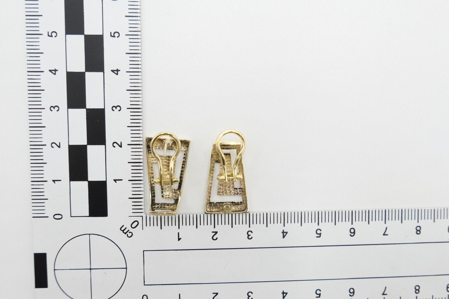 80er Jahre Ohrringe Creolen Gold 750 / 18K Omegaverschluss - Antikhandel-Stuttgart