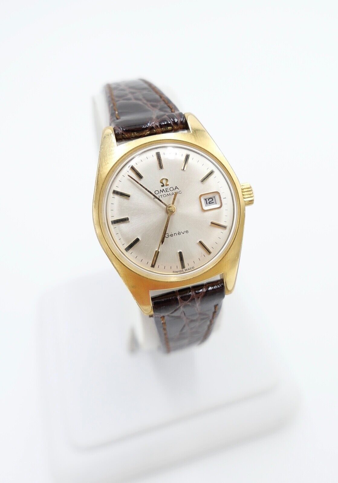alte 60er Jahre OMEGA Geneve Damenuhr Cal. 681 Ref. 566.012 vergoldet neues Band - Antikhandel-Stuttgart