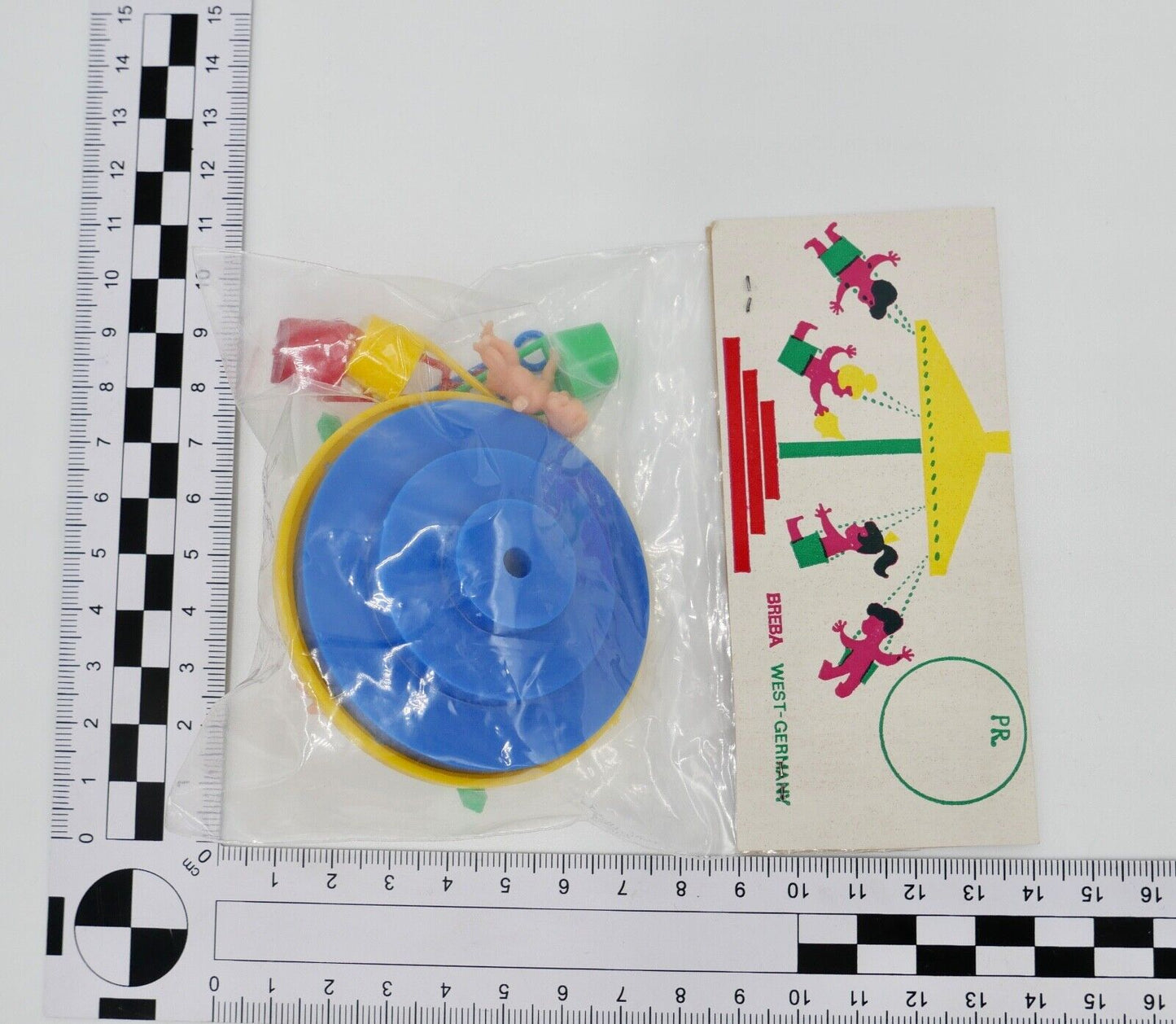 Altes Kettenkarussell old toy Ø: 6,5cm BREBA WEST GERMANY NEU 50/60er OVP - Antikhandel-Stuttgart