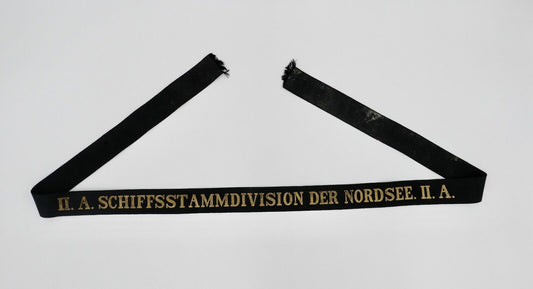 Mützenband " II.A. Schiffsstammdivision der Nordsee II.A. " Reichsmarine WK WW - Antikhandel-Stuttgart