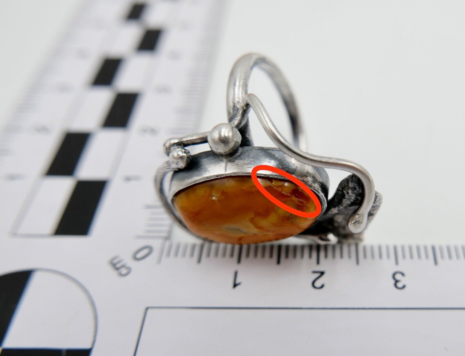 Bernstein butterscotch Designer 925 G Silber Ring Gr. 51 Frauenkopf Danzig Polen - Antikhandel-Stuttgart