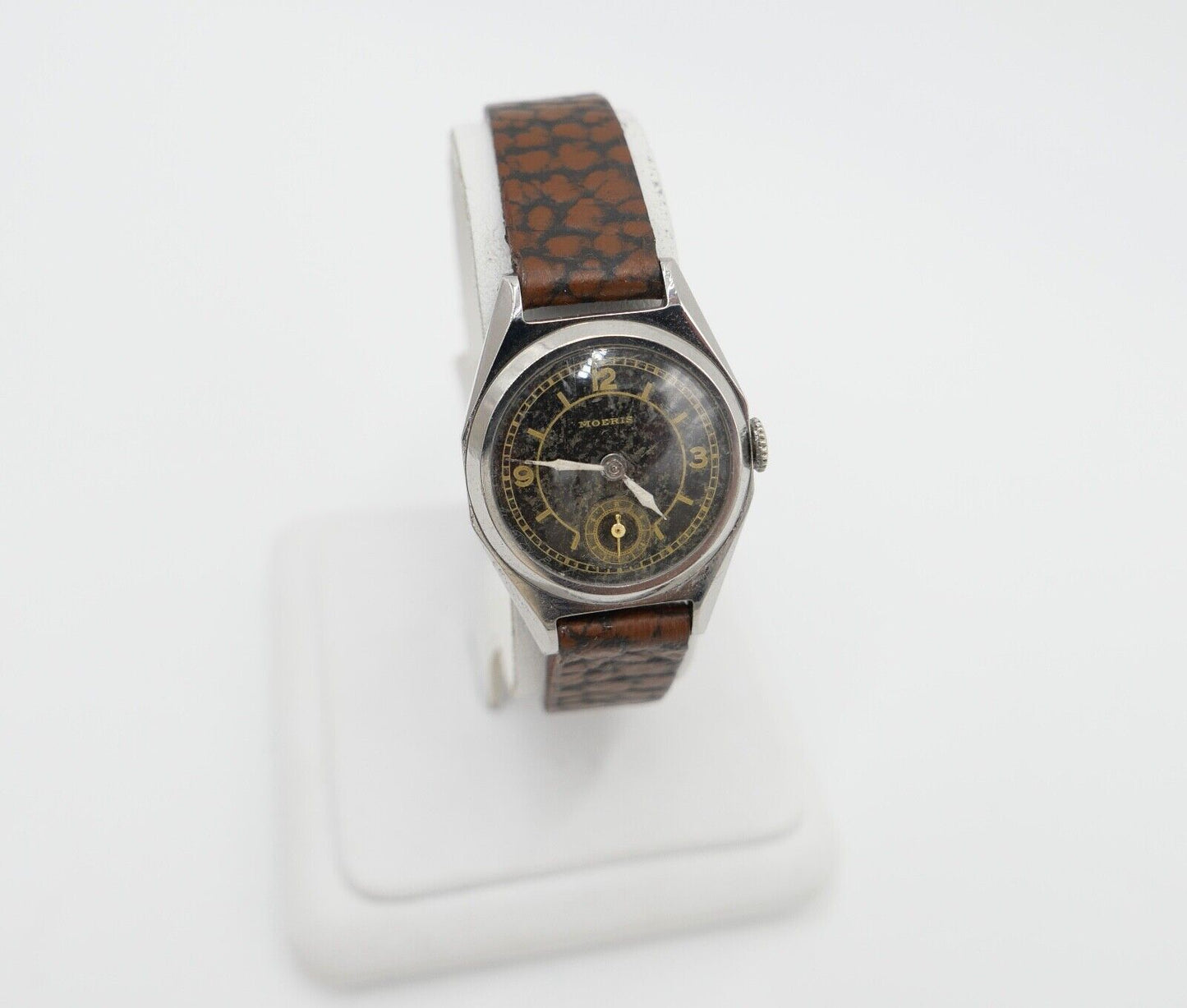 Moeris 1940er Jahre Art Deco Damenuhr Cal. 8 3/4 mit neuem Lederband - Antikhandel-Stuttgart