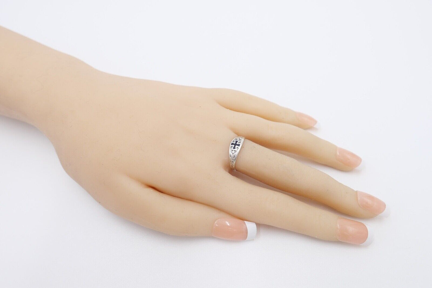 Patriotischer Ring 800 Silber 1914 - 1917 WK WW EK Gr. 51 Eisernes Kreuz - Antikhandel-Stuttgart