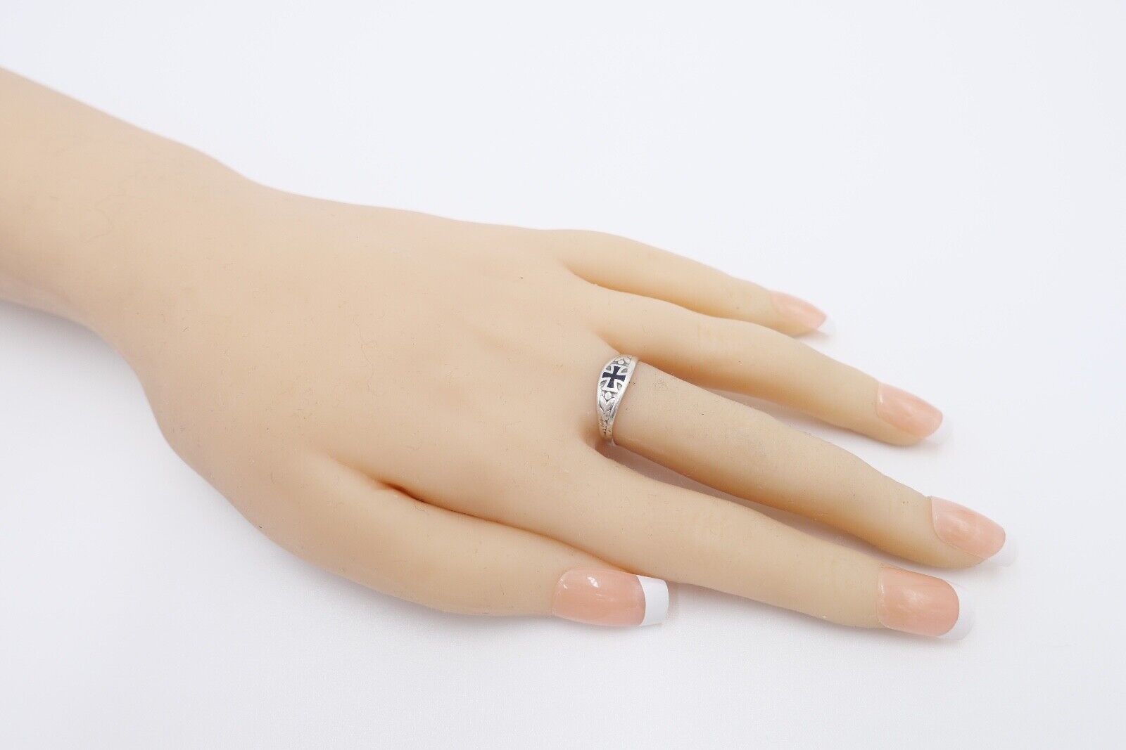 Patriotischer Ring 800 Silber 1914 - 1917 WK WW EK Gr. 51 Eisernes Kreuz - Antikhandel-Stuttgart