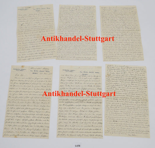 Alte Brief Telegramm Bericht " TAJ MAHAL PALACE HOTEL BOMBAI " 1910 INDIEN - Antikhandel-Stuttgart