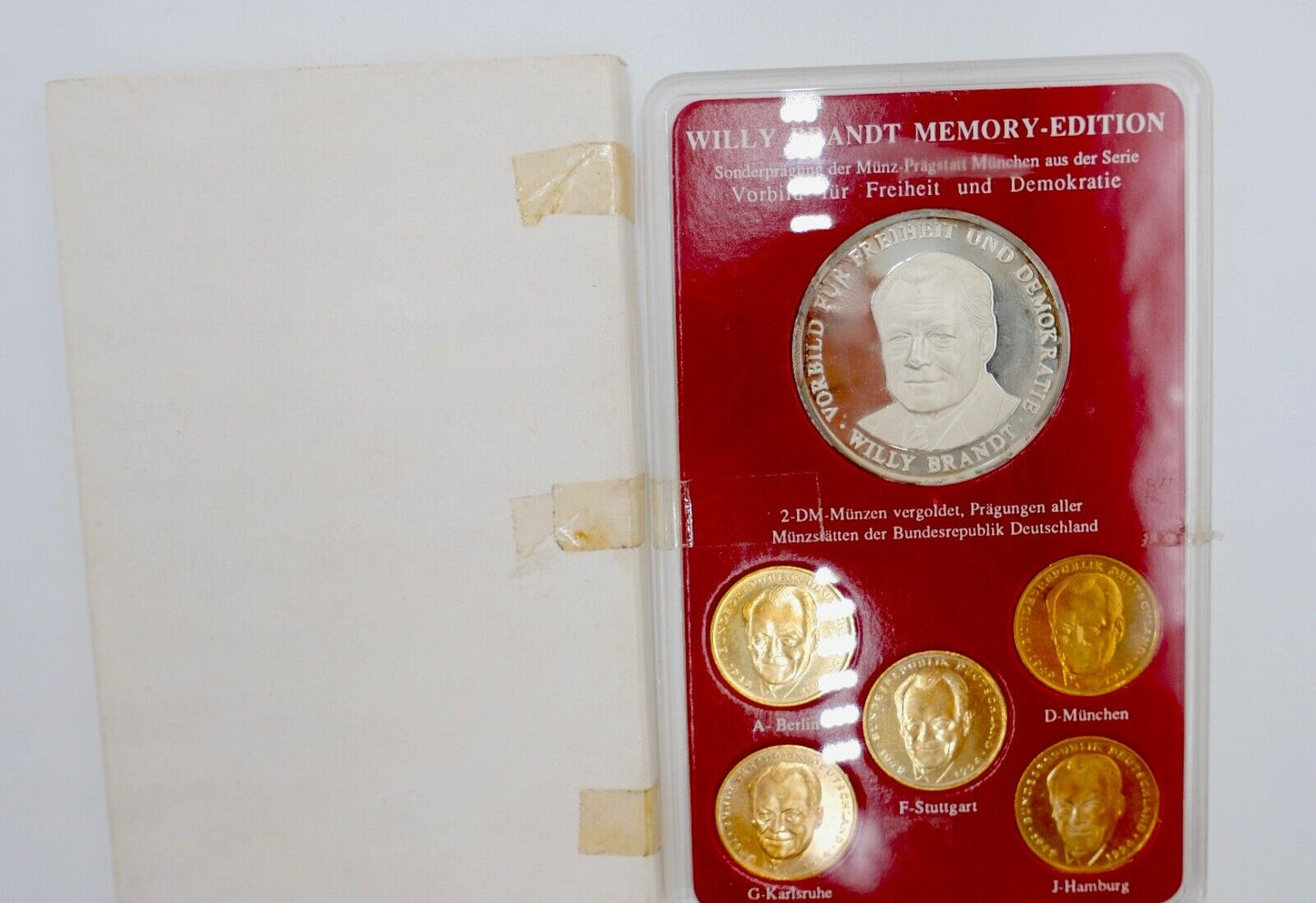 2 DM Willy Brandt Set Memory Edition 1994 NEU vergoldet & Silber Medaille - Antikhandel-Stuttgart