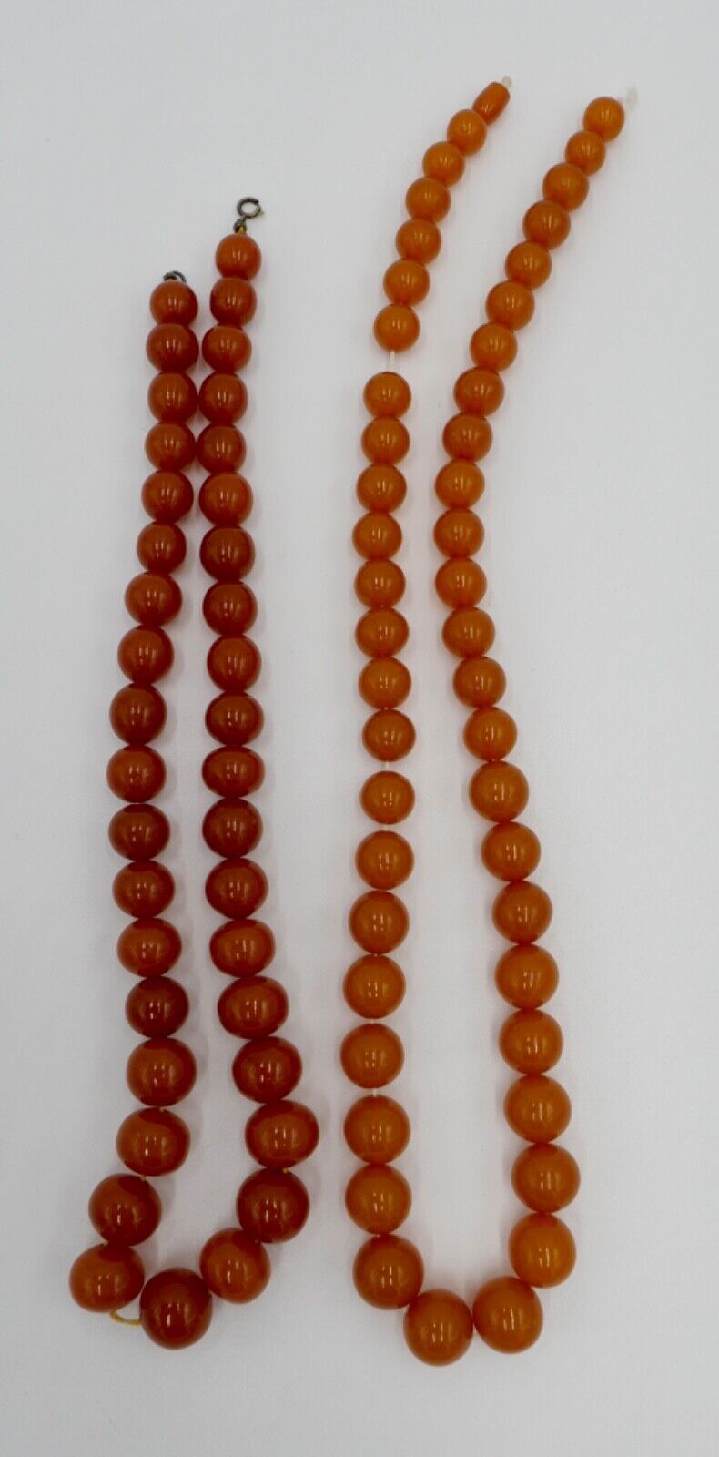 2x Bernstein Kugel Kette / Ketten Pressbernstein 152 Gramm - Antikhandel-Stuttgart