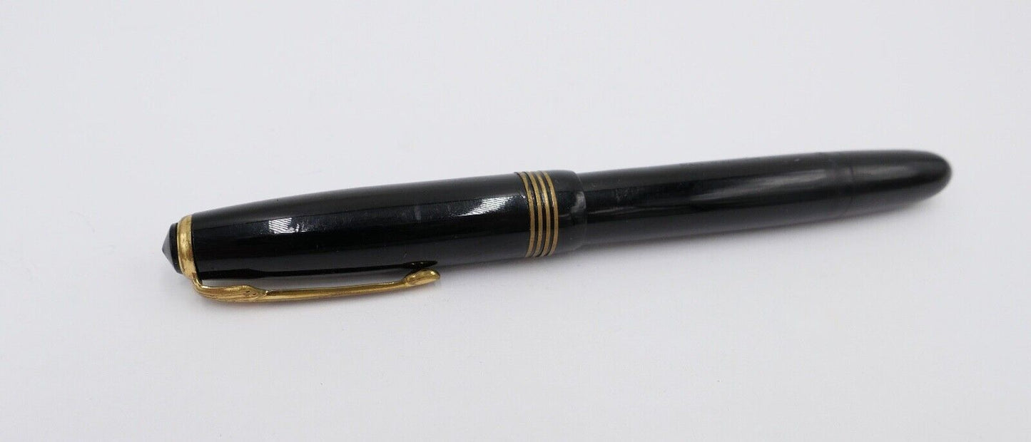 Vintage Füllfederhalter Füller REFORM schwarz Gold 14Ct / 585 Gold Feder 54 - Antikhandel-Stuttgart