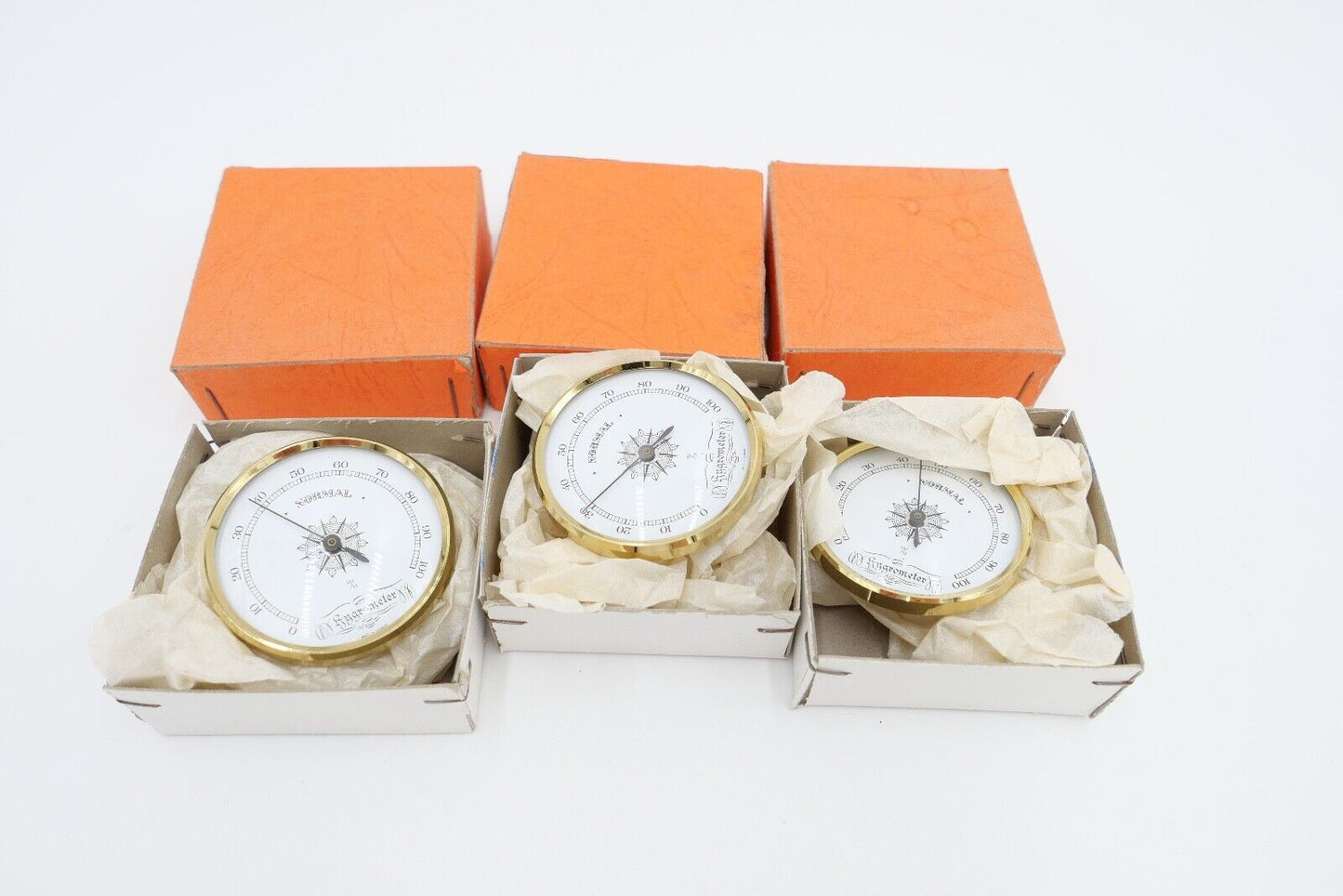 NEU aus Uhrmacherauflösung 80er Jahre 3x Hygrometer Zigarre Tabak Zubehör - Antikhandel-Stuttgart