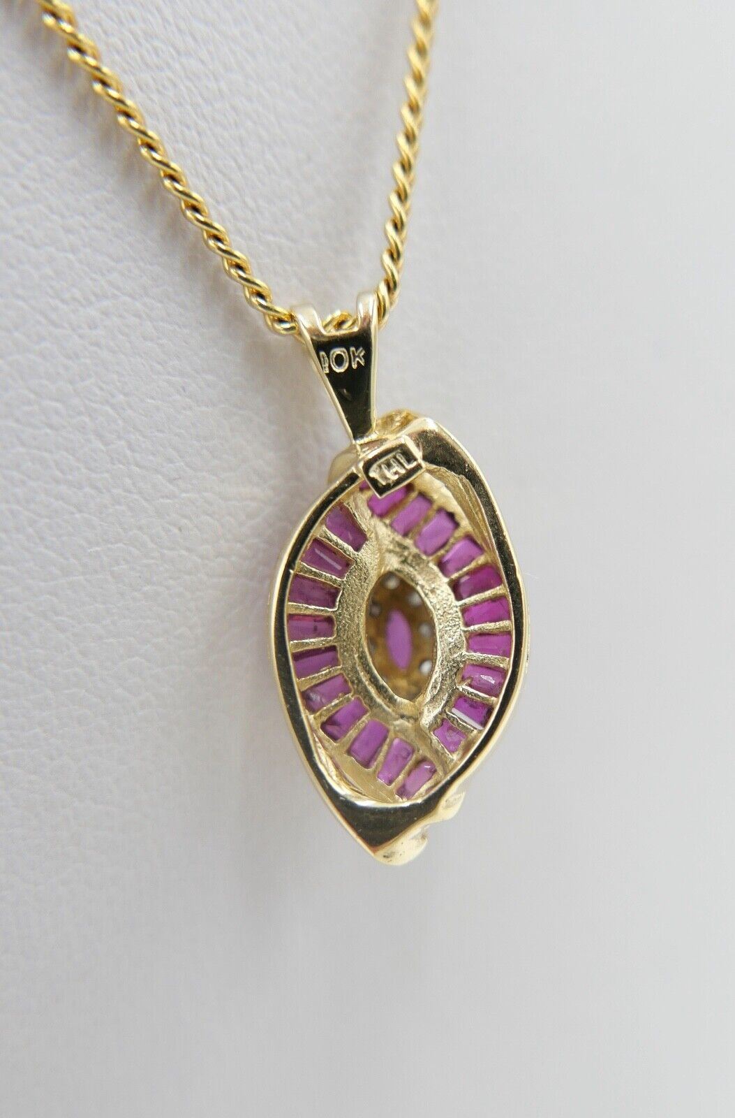 THL Samuel Aaron 10K GOLD Anhänger mit Rubinen und Diamanten - Antikhandel-Stuttgart