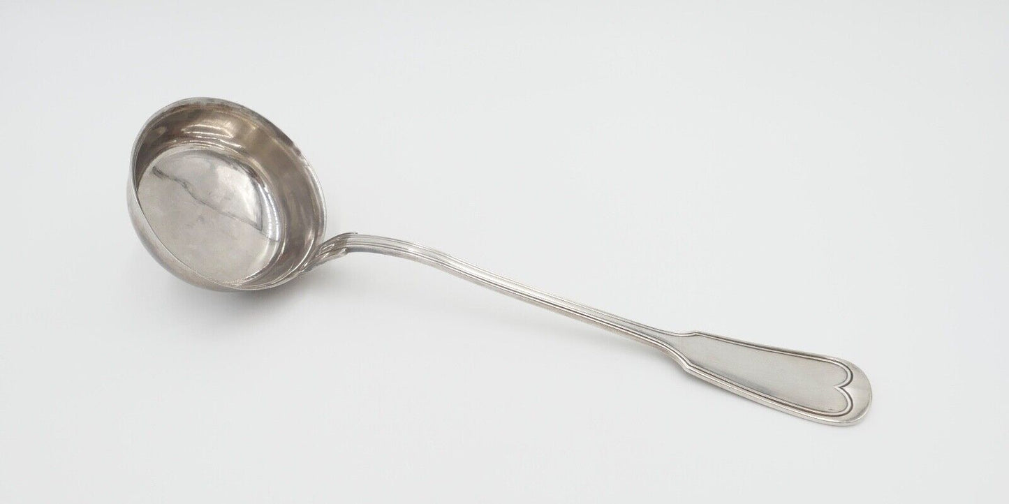 OKA 60 Suppenschöpfer Suppenkelle 60 versilbert Augsburger Faden - Antikhandel-Stuttgart