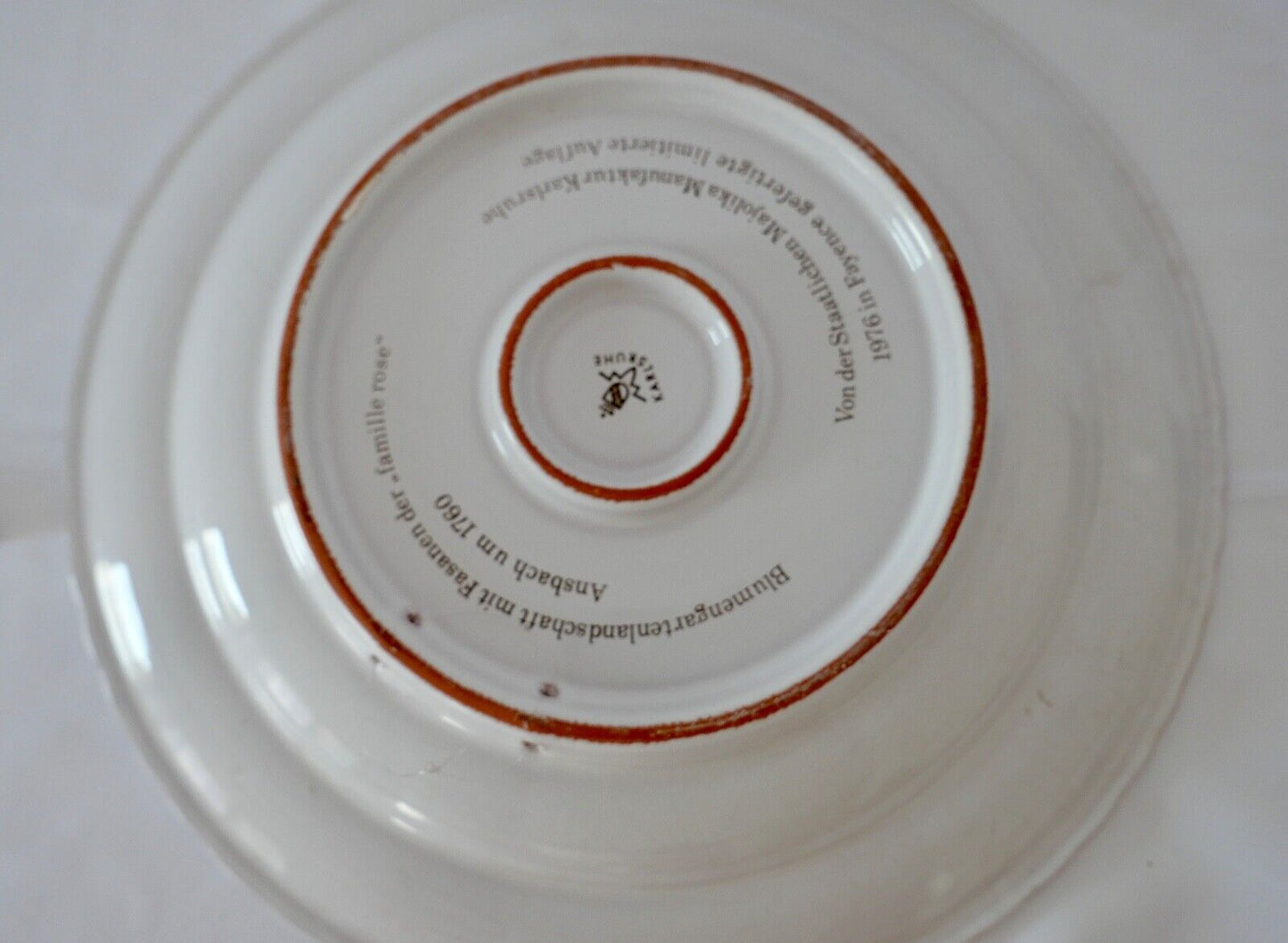 Wandteller Karlsruhe Majolika limitierte Auflage 1976 Ø 36 cm - Antikhandel-Stuttgart