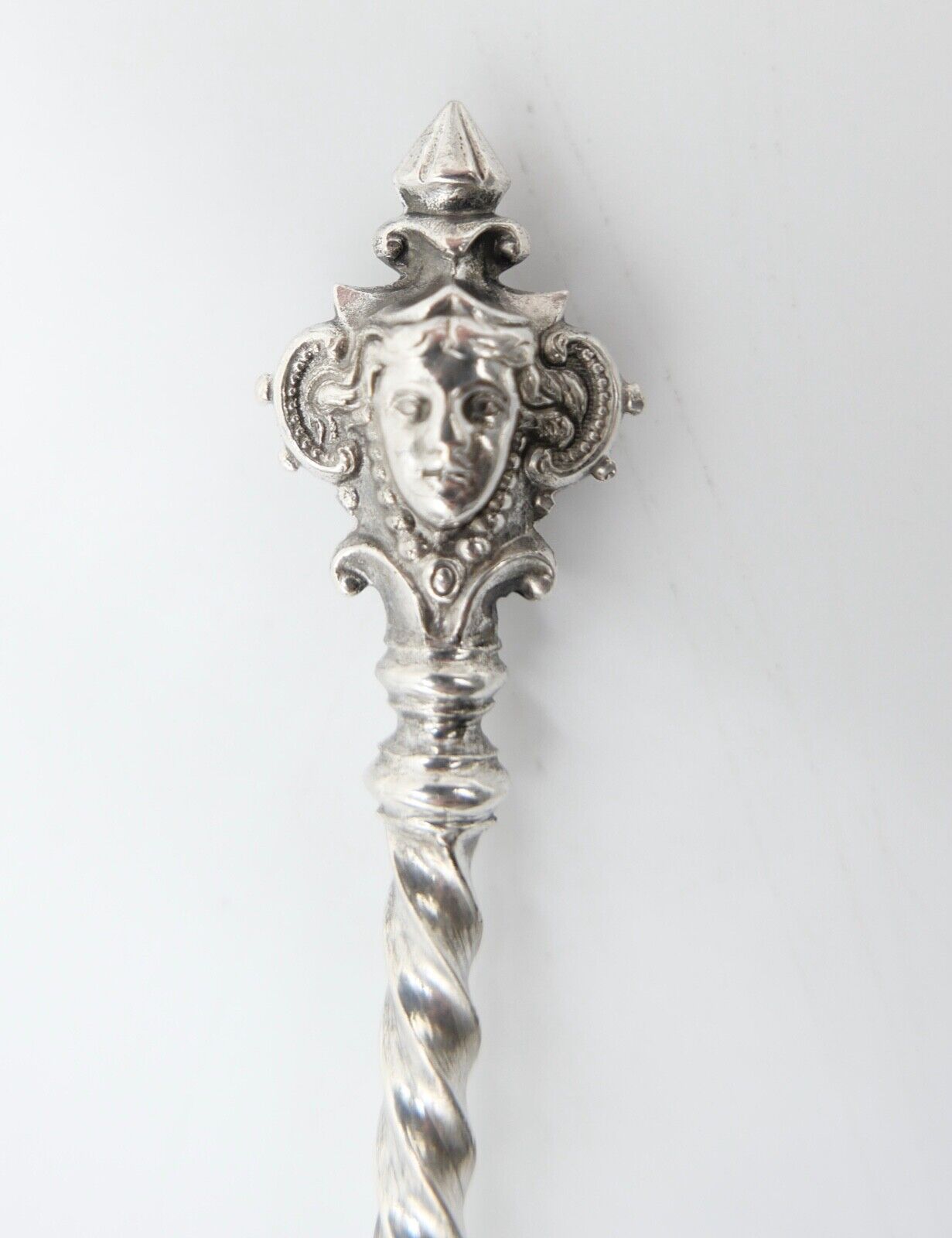 2 Tlg. antik Besteck um 1900 B.Cronenberg Frauenkopf Koch & Bergfeld 800 Silber - Antikhandel-Stuttgart