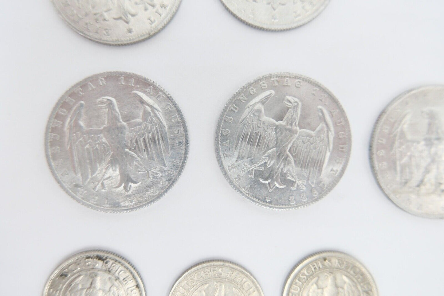 Posten Weimarer Republik 1, 3, 500 Mark 1, 2, 4, 5, 10, 50 Pfennig - Antikhandel-Stuttgart