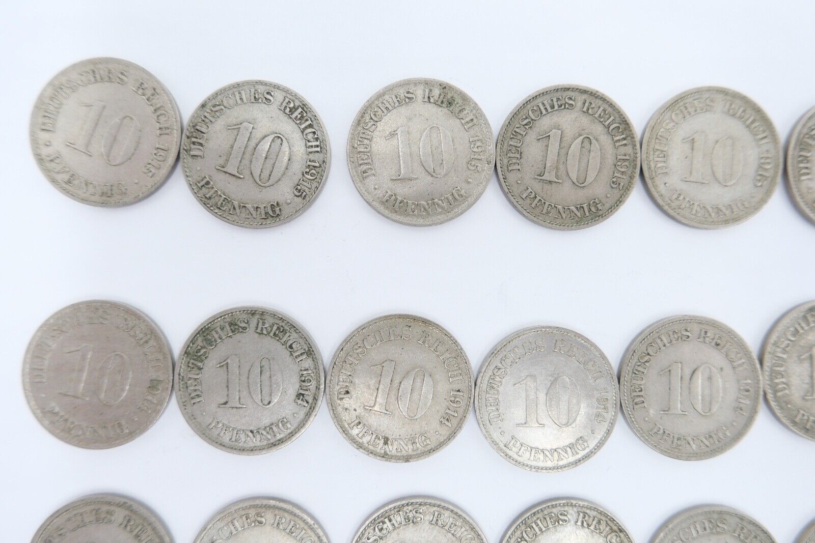42x 10 Pfennig Kaiserreich 1912 1913 1914 1915 Jäger J. 13 ss-stg - Antikhandel-Stuttgart