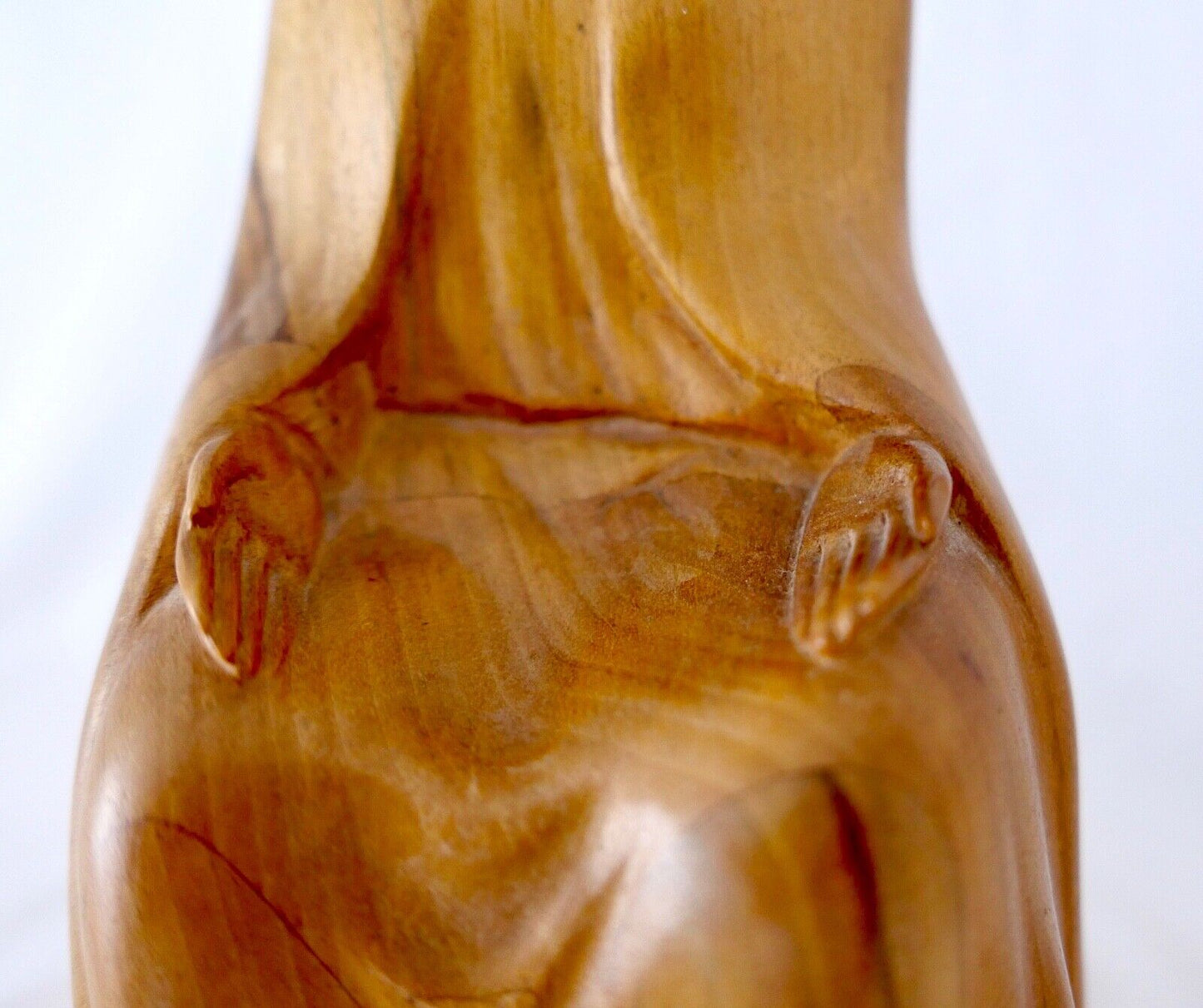 Alte Holzfigur Skulptur EMIL JUNGBLUT 1888-1955 Signiert EJ Religiös " MARIA " - Antikhandel-Stuttgart