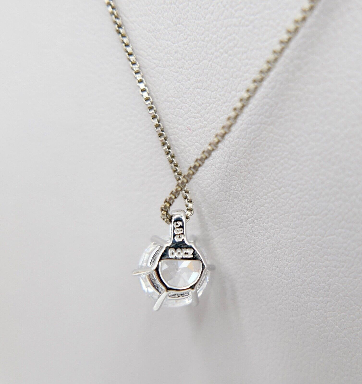 90er Jahre Solitär Weißgold 585 14K Anhänger mit Zirkonia DQCZ NEU - Antikhandel-Stuttgart