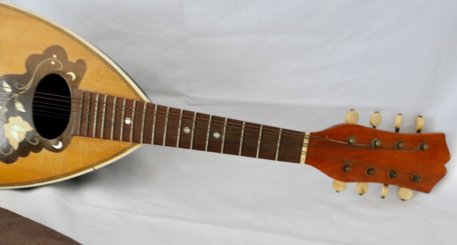 Rundbauch Zupfinstrument alte MARCELLI Mandoline 60 cm - Antikhandel-Stuttgart