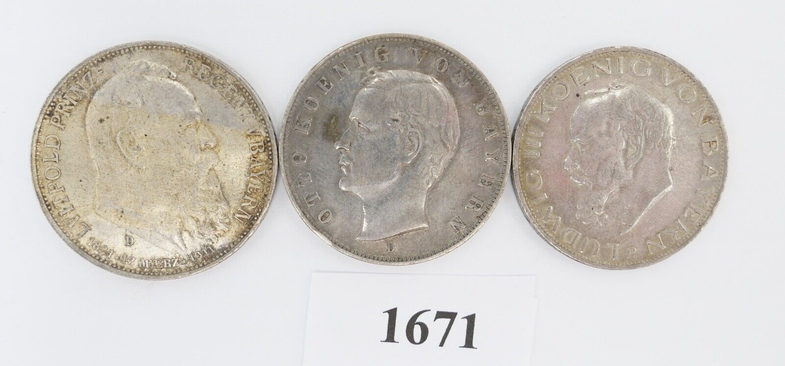 3x 3 Mark ss - stg Bayern Otto - Luitpold - Ludwig Jäger J.47 + J.49 + J.52 - Antikhandel-Stuttgart