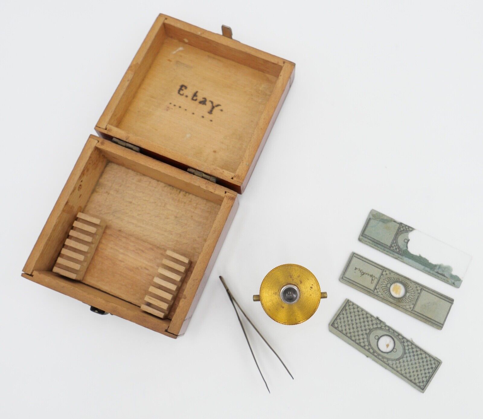 antik um 1880 - 1900 Mikroskop Taschenmikroskop Minimikroskop Reisemikroskop - Antikhandel-Stuttgart