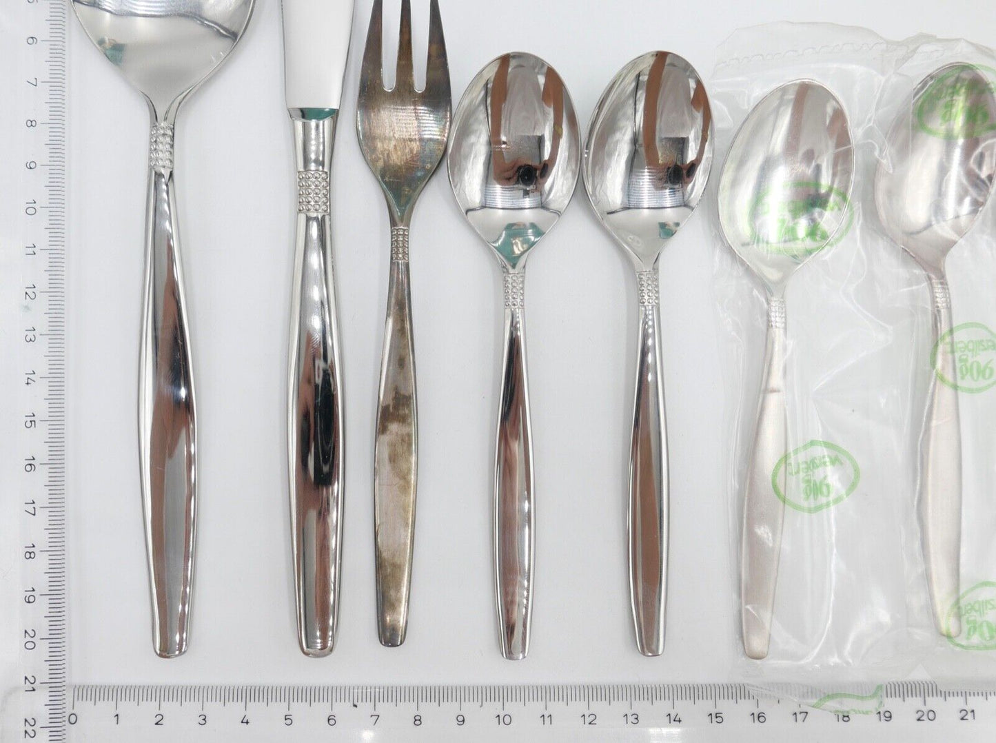 - NEU - OVP - 17 Teile BSF 111 DÄNISCH PERL 90er Silber versilbert Besteck - Antikhandel-Stuttgart
