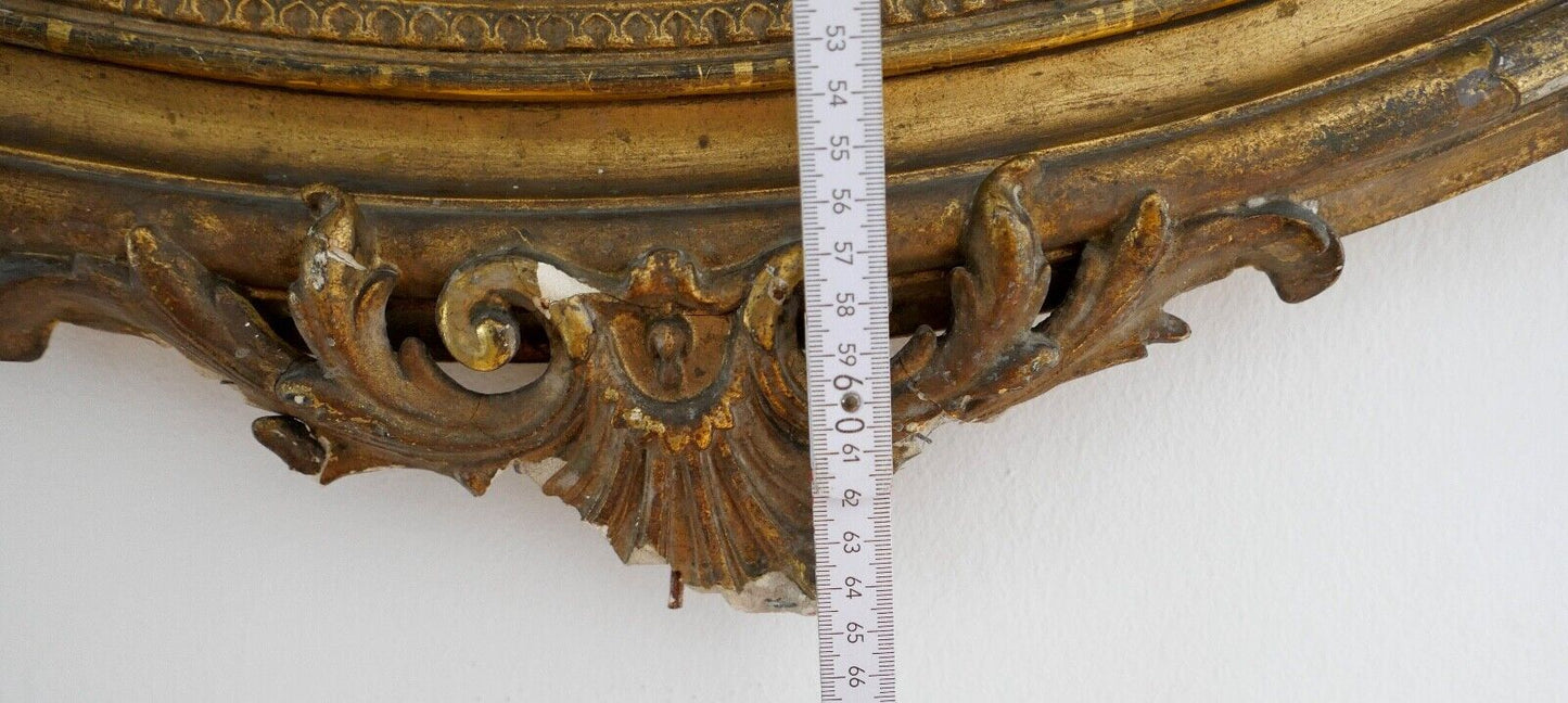 Antiker ovaler Wandspiegel 19. JH. 82x65cm um 1820 Restaurierungsbedürftig - Antikhandel-Stuttgart