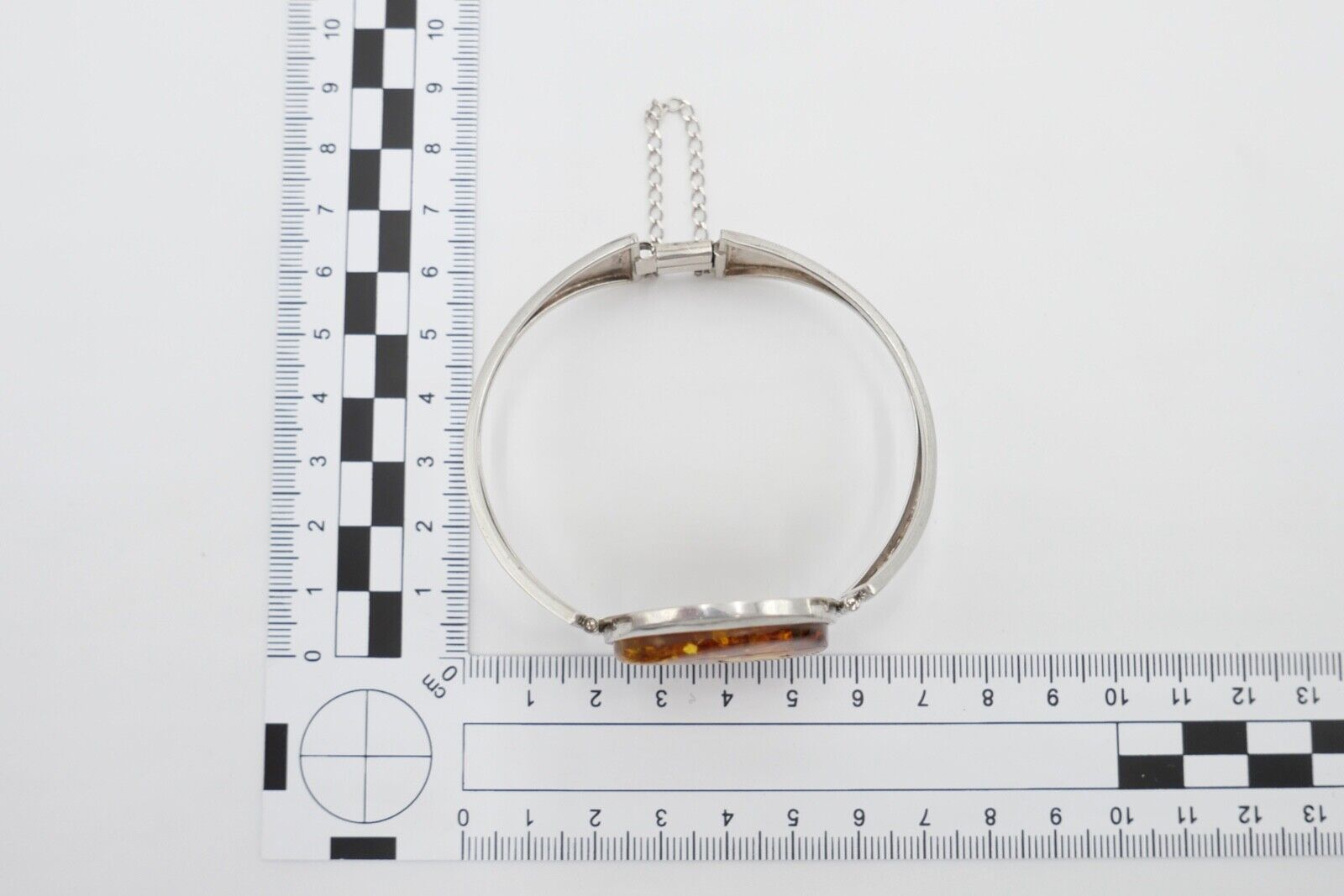 80er Jahre Silber 925 Bernstein Armband Armreif Armspange G Danzig Polen - Antikhandel-Stuttgart