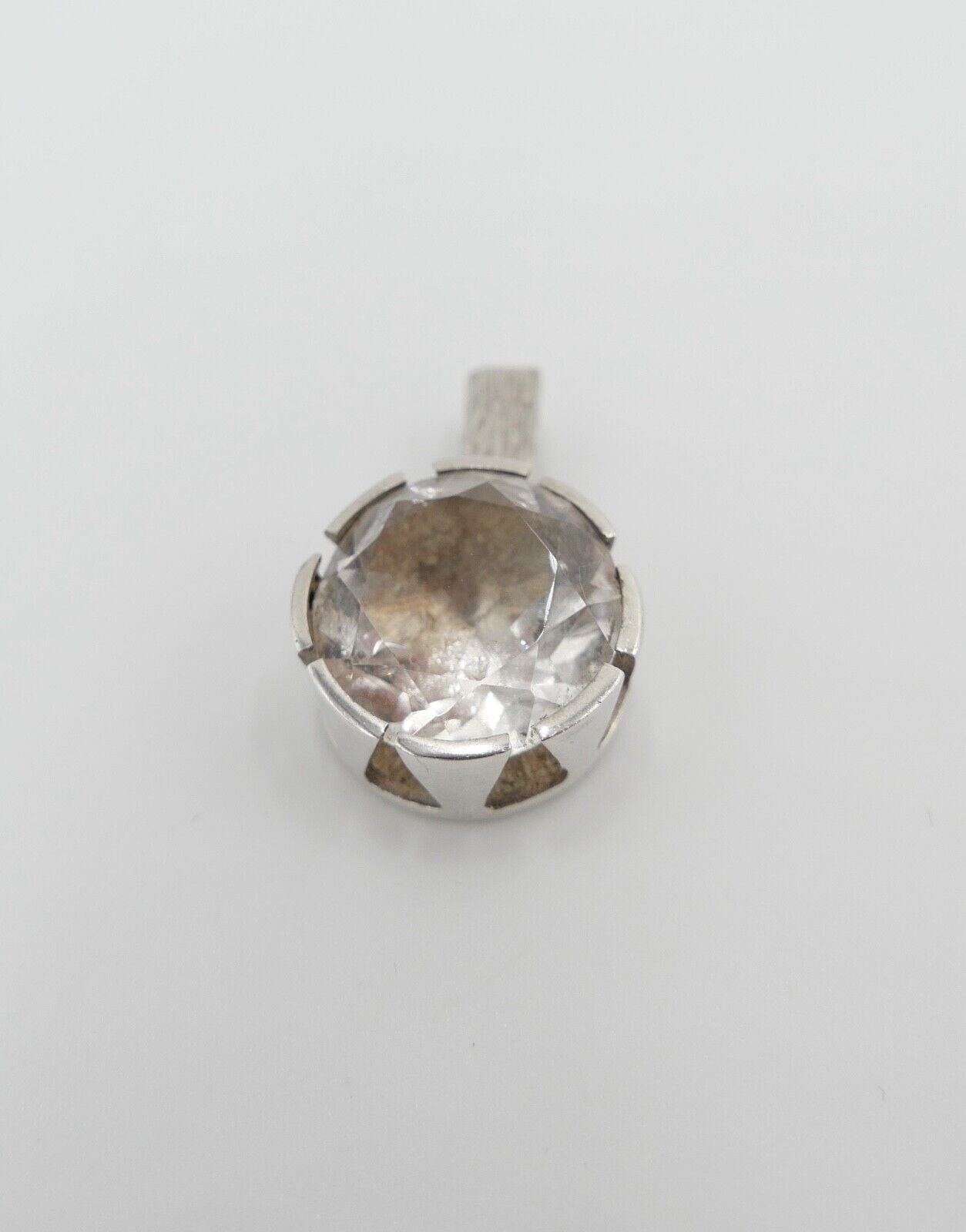 NIELSEN 925S RNS Silber Anhänger mit großem Bergkristall Ø 18 mm - Antikhandel-Stuttgart