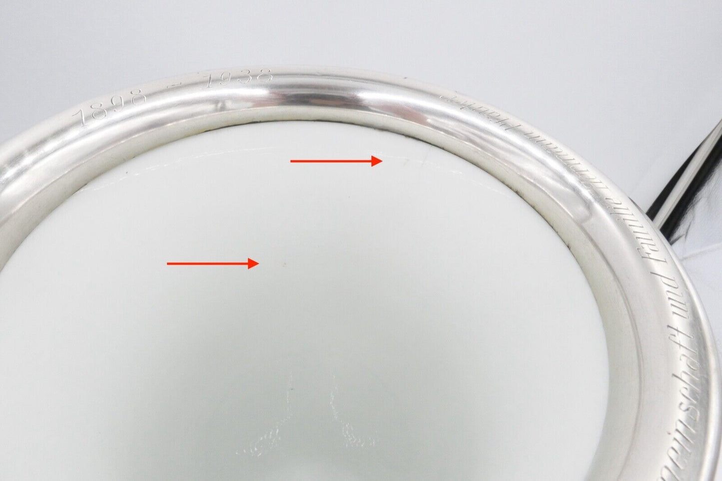 Meissen 1. Wahl L. 262 Unikat Vase 34,5cm hoch indische Blumen mit Silbermontur - Antikhandel-Stuttgart