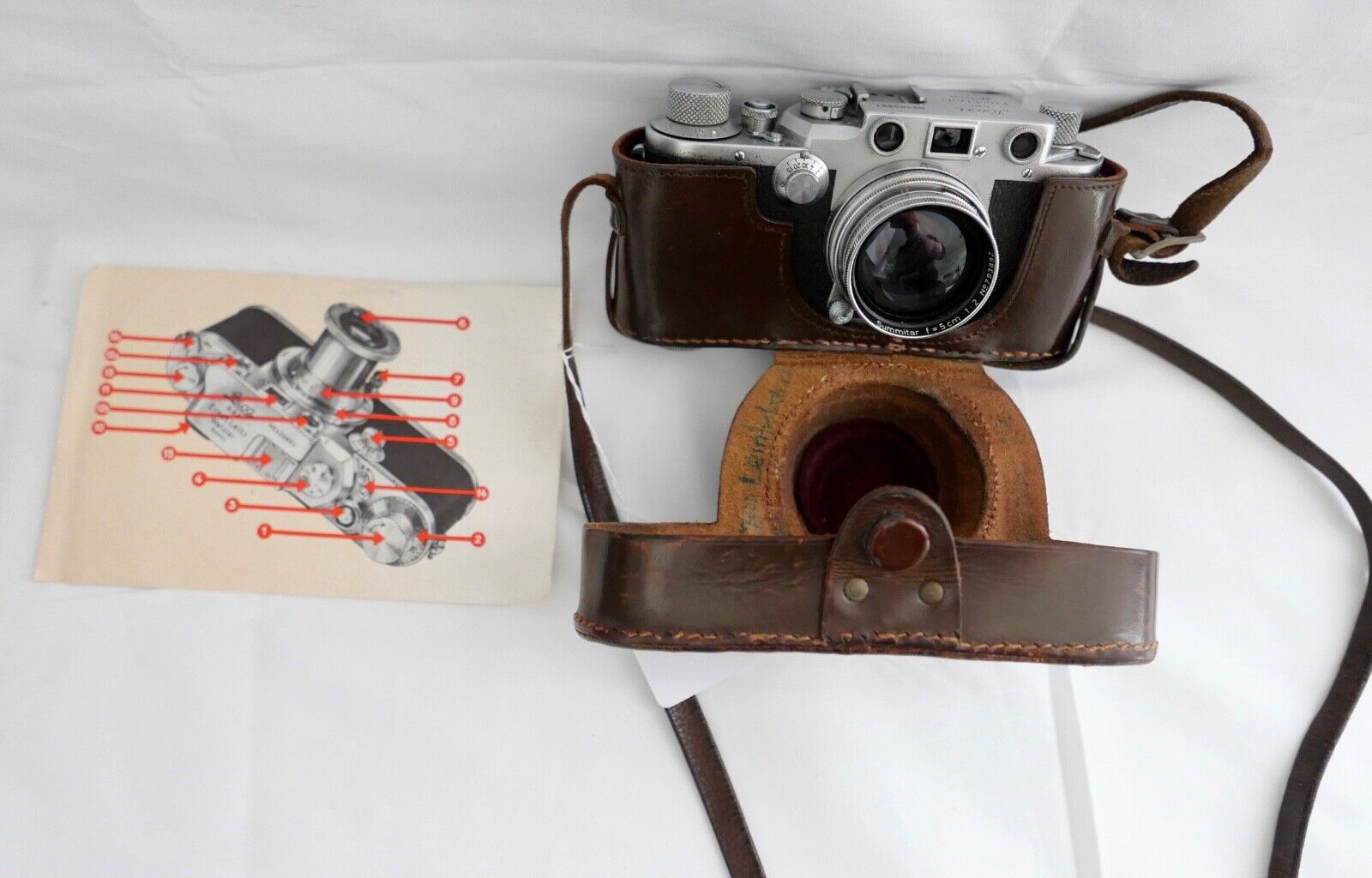 Leitz Leica III C Wetzlar voll funktionsfähig mit Summitar f=5 cm 1:2 aus 1950 - Antikhandel-Stuttgart