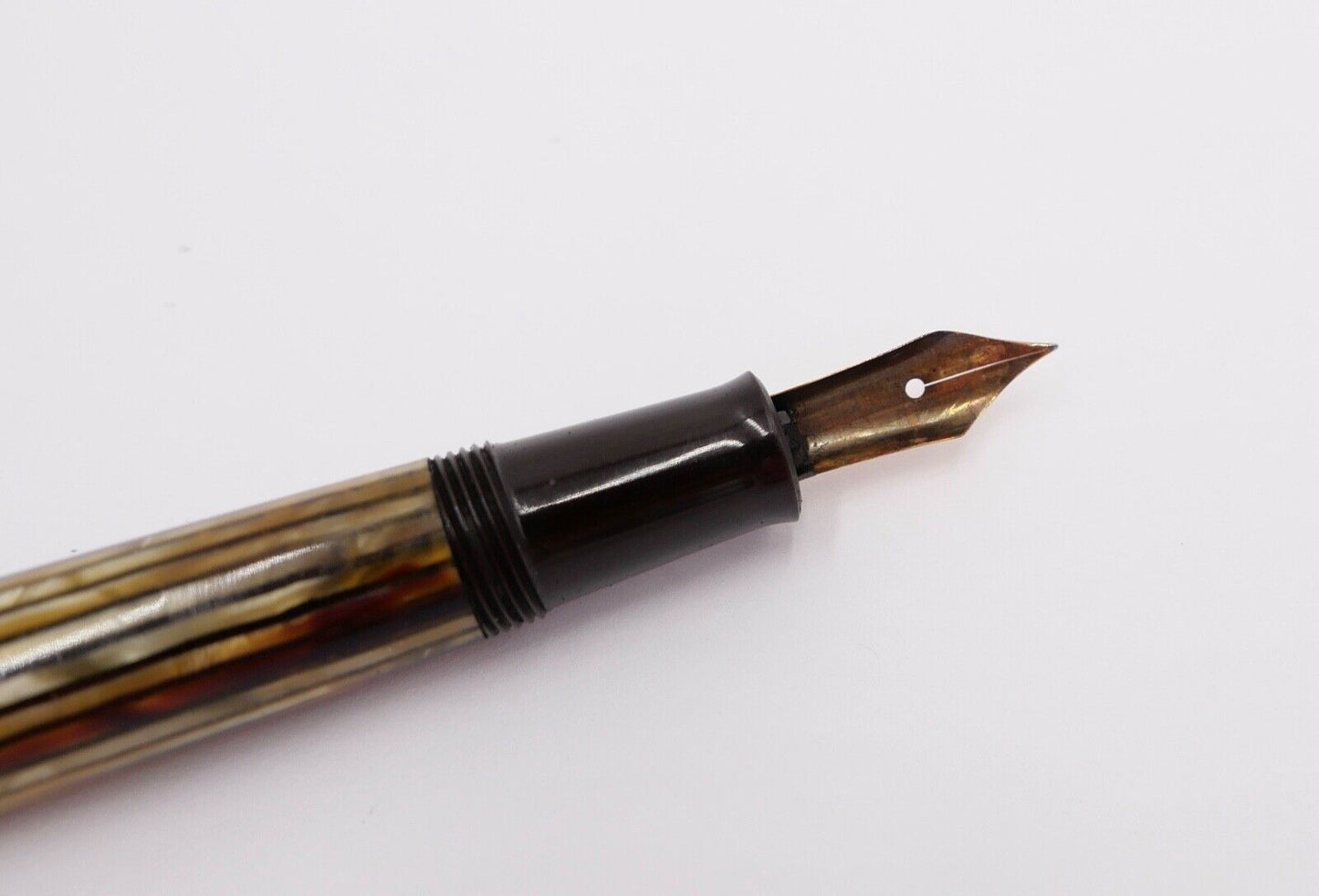 PELIKAN 400 Füller 585 / 14Ct Goldfeder E Kolbenfüller Schildpatt OM - Antikhandel-Stuttgart