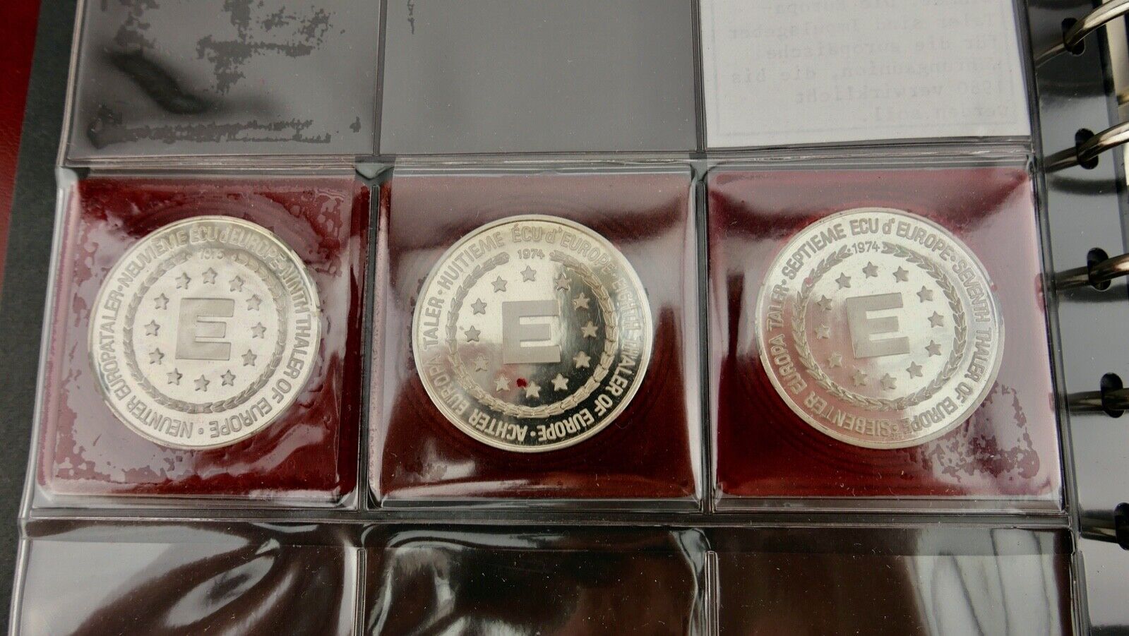 10x Europa Taler 900 925 Medaille Silbermedaille 1-10 in Album TOP ECU - Antikhandel-Stuttgart